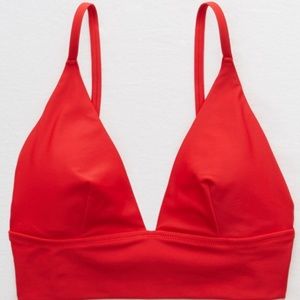 Aerie red triangle bikini top